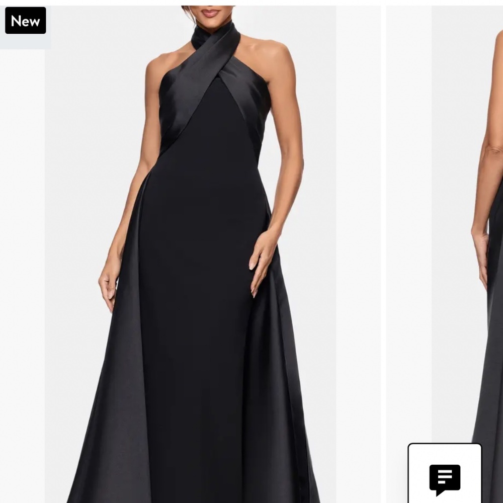 Betsy Adam scuba mikado  crepe gown size 10 black